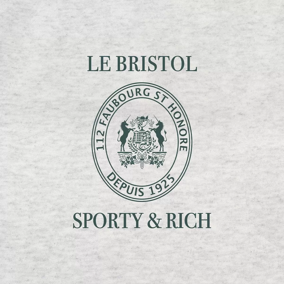   Le Bristol Paris Crest Seal Hoodie 'Heather Grey Forest Green'