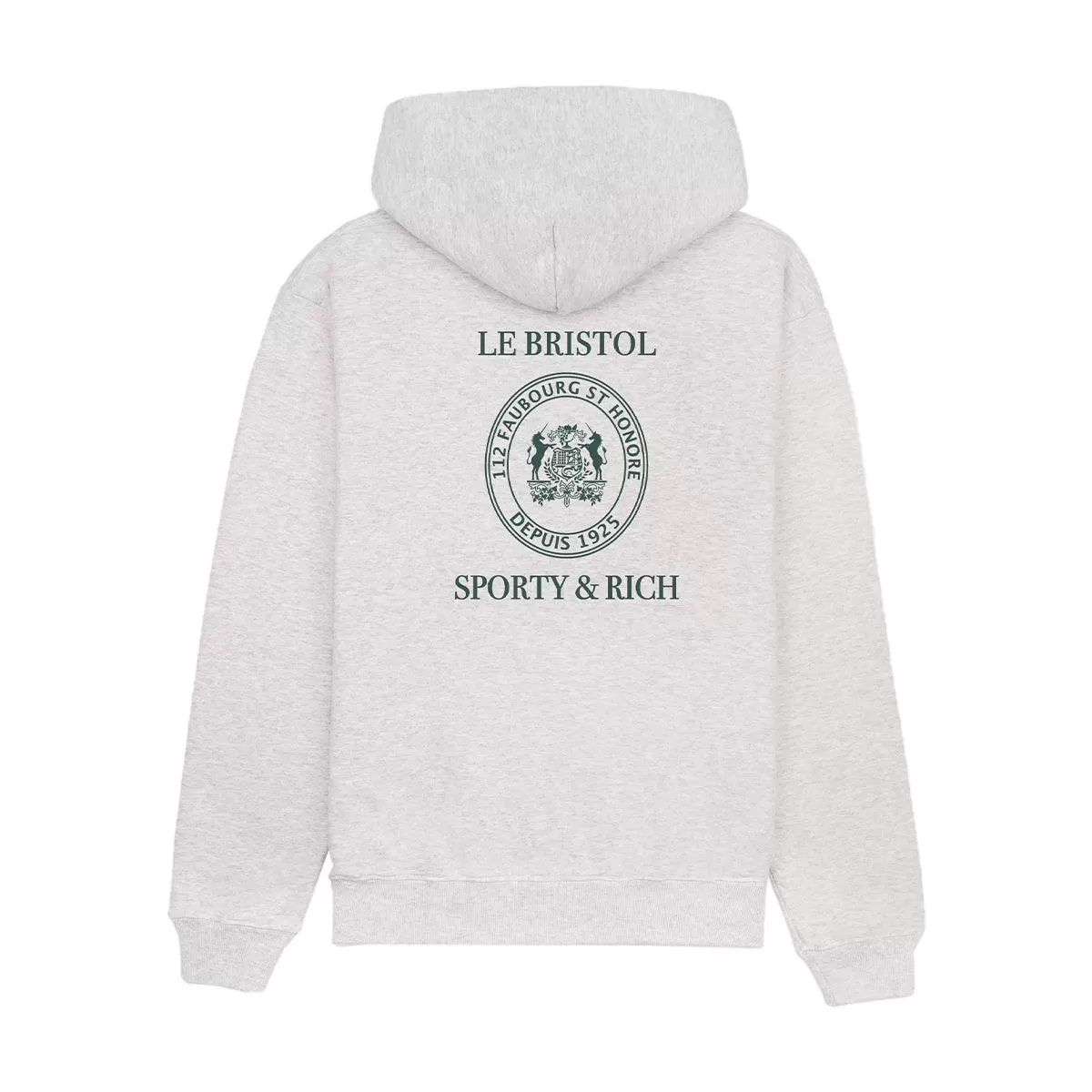   Le Bristol Paris Crest Seal Hoodie 'Heather Grey Forest Green'