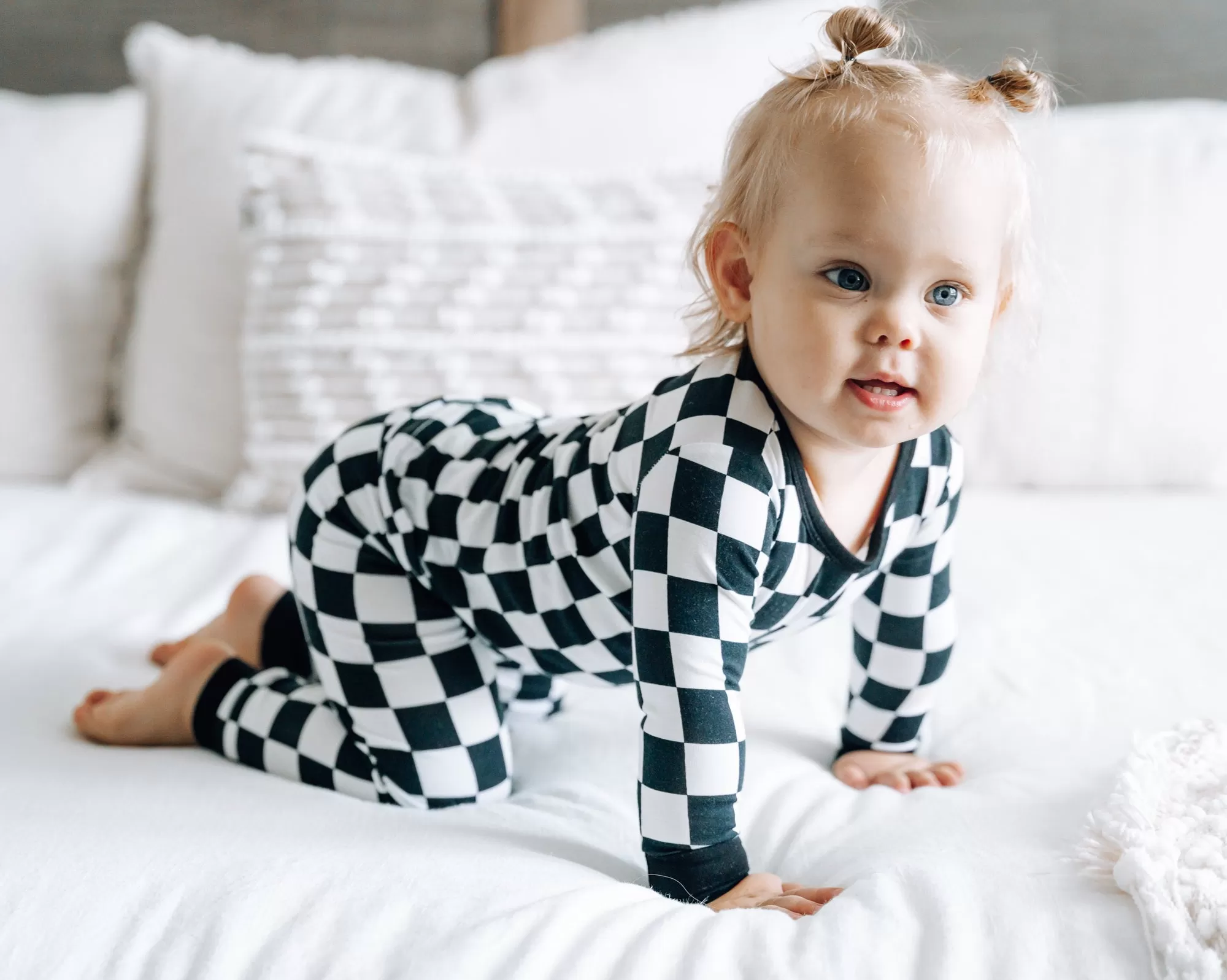 LONG SLEEVE 2 PIECE SETS- B W Check