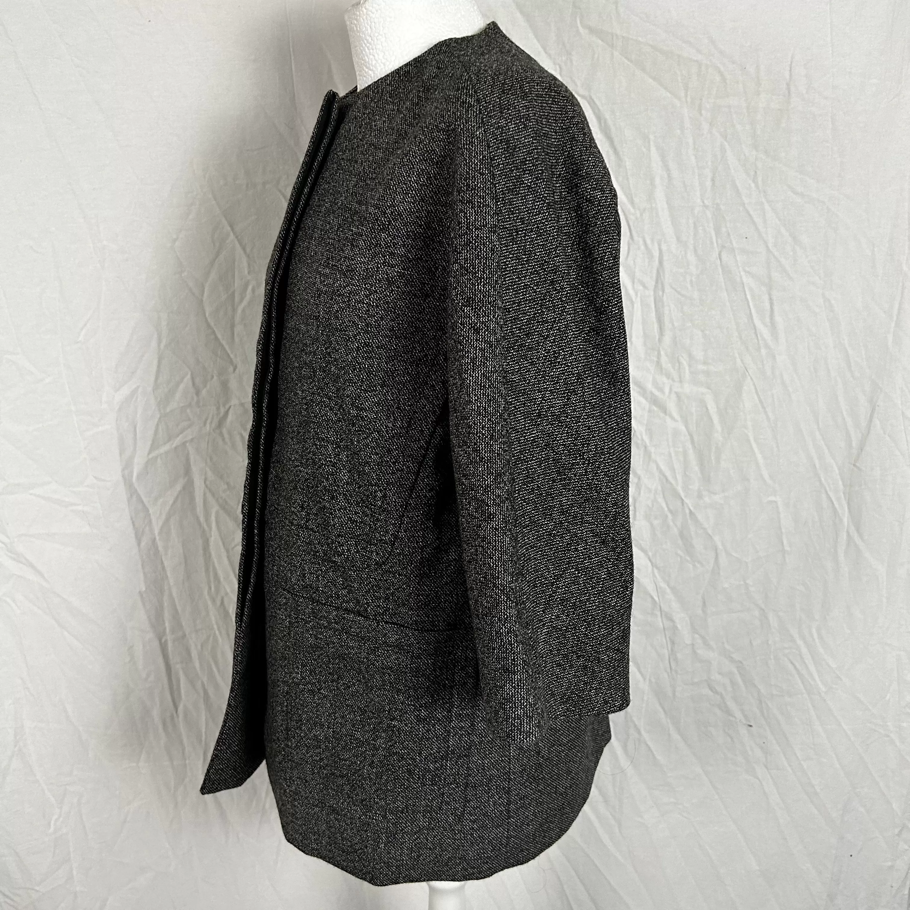 Marni Monochrome Wool Tweed Boxy Jacket XS