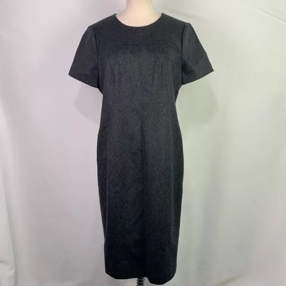 MaxMaragreywool blend short sleeve dress