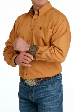 Men's Cinch SOLID BUTTON-DOWN WESTERN SHIRT - GOLD