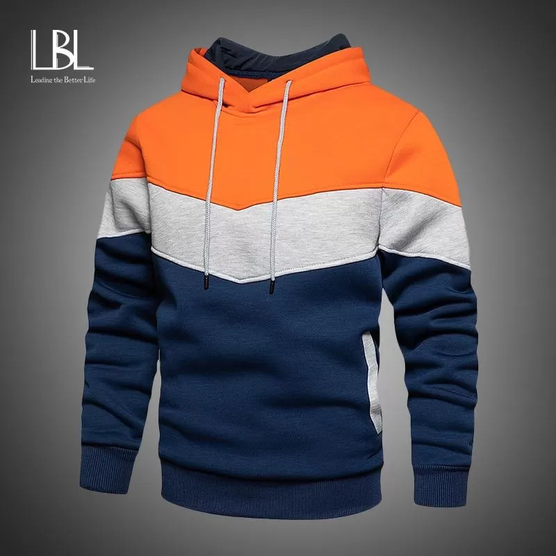 Mens Fleece Hoodies  Autumn Winter Streetwear Hooded Sweatshirt Fashion Hoodie Casual hip hop Sweatshirt New Men Tracksuit