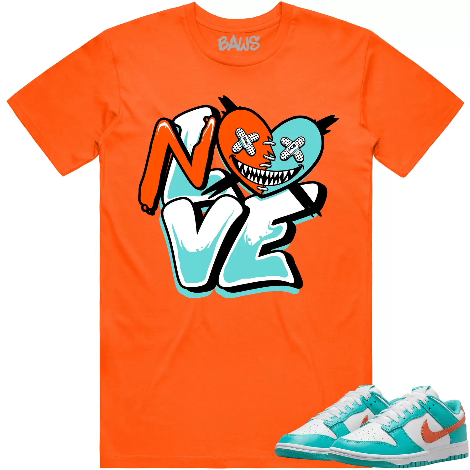 Miami Dunks Dolphins Shirt to Match - MIAMI NO LOVE BAWS