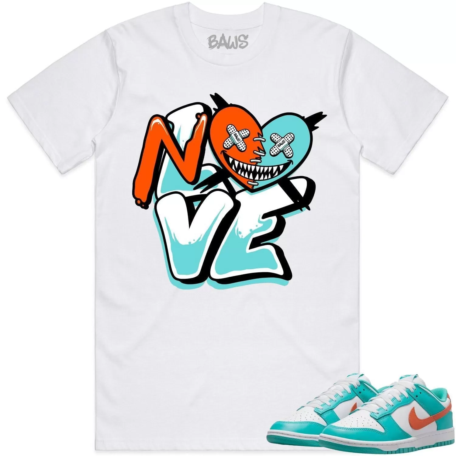 Miami Dunks Dolphins Shirt to Match - MIAMI NO LOVE BAWS