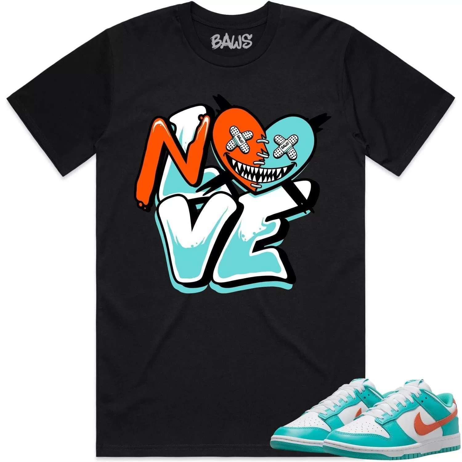 Miami Dunks Dolphins Shirt to Match - MIAMI NO LOVE BAWS