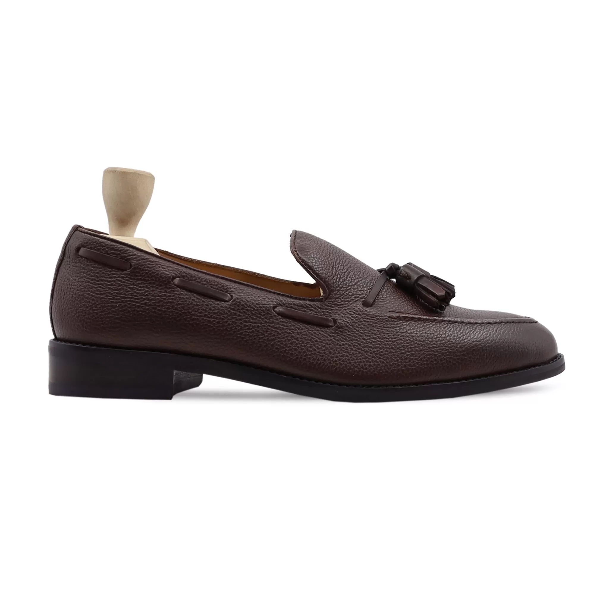 Musselini - Men's Dark Brown Pebble Grain Loafer