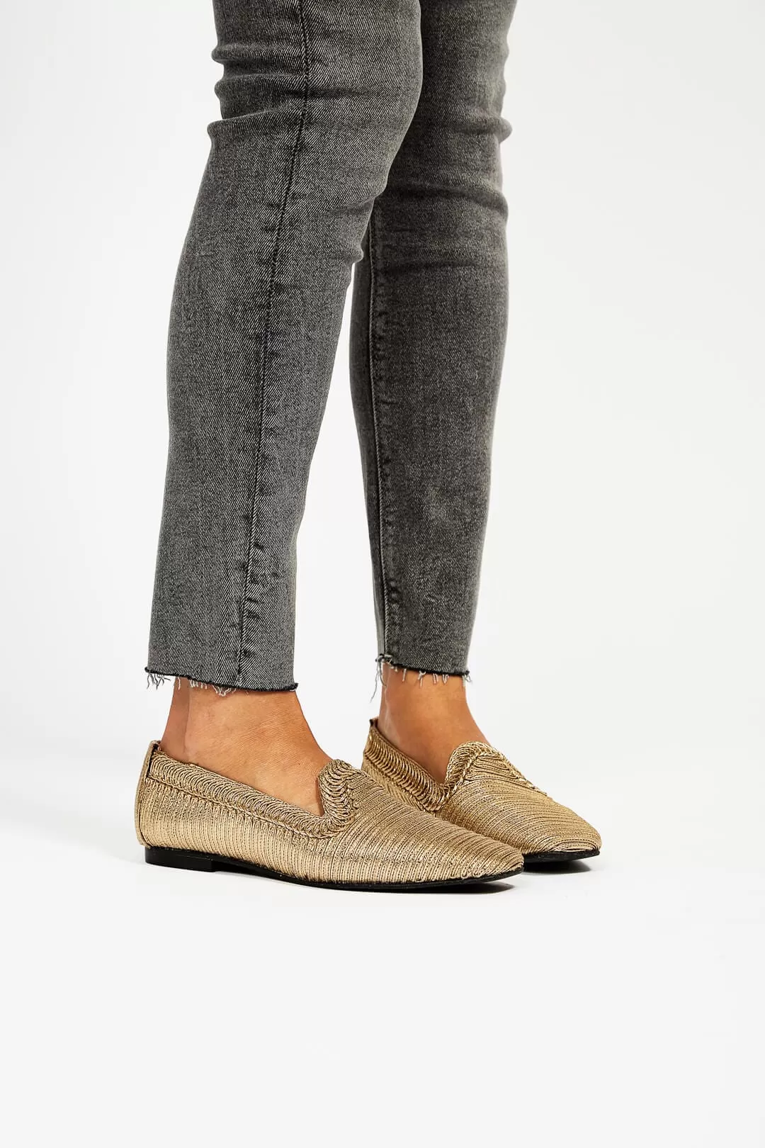 NY Metallic Vegan Loafers | Gold