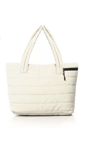 O181885 Zipped Casual Beige Quilted Hand-Bag