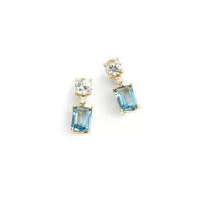 Ocean Blue Sapphire Stud Earrings