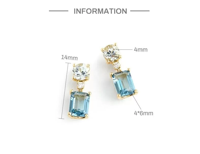 Ocean Blue Sapphire Stud Earrings