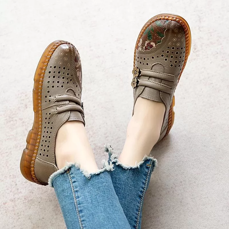 PCS611-1 Women's Casual Shoes - Soft Leather Loafers