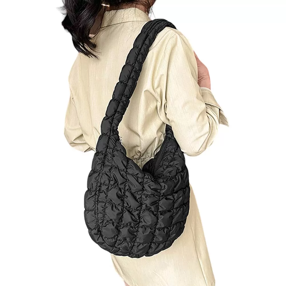 Quilted Puffer Tote Shoulder Bag