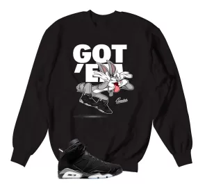 Retro 6 Metallic Silver Got Em Sweater