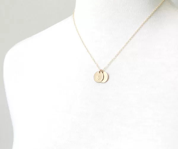 Round Initial Necklace - GF