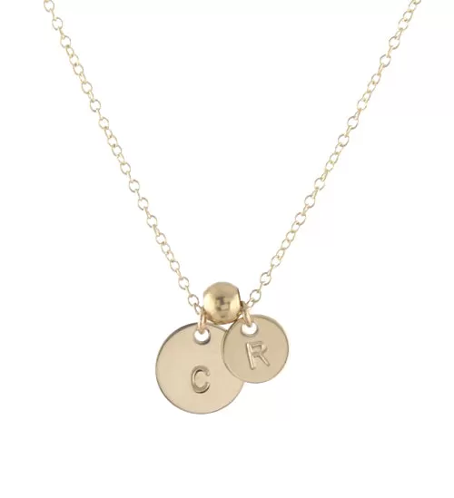 Round Initial Necklace - GF