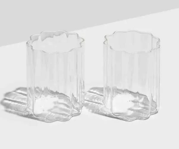 Scalloped Water Glass Set - (3 colors)