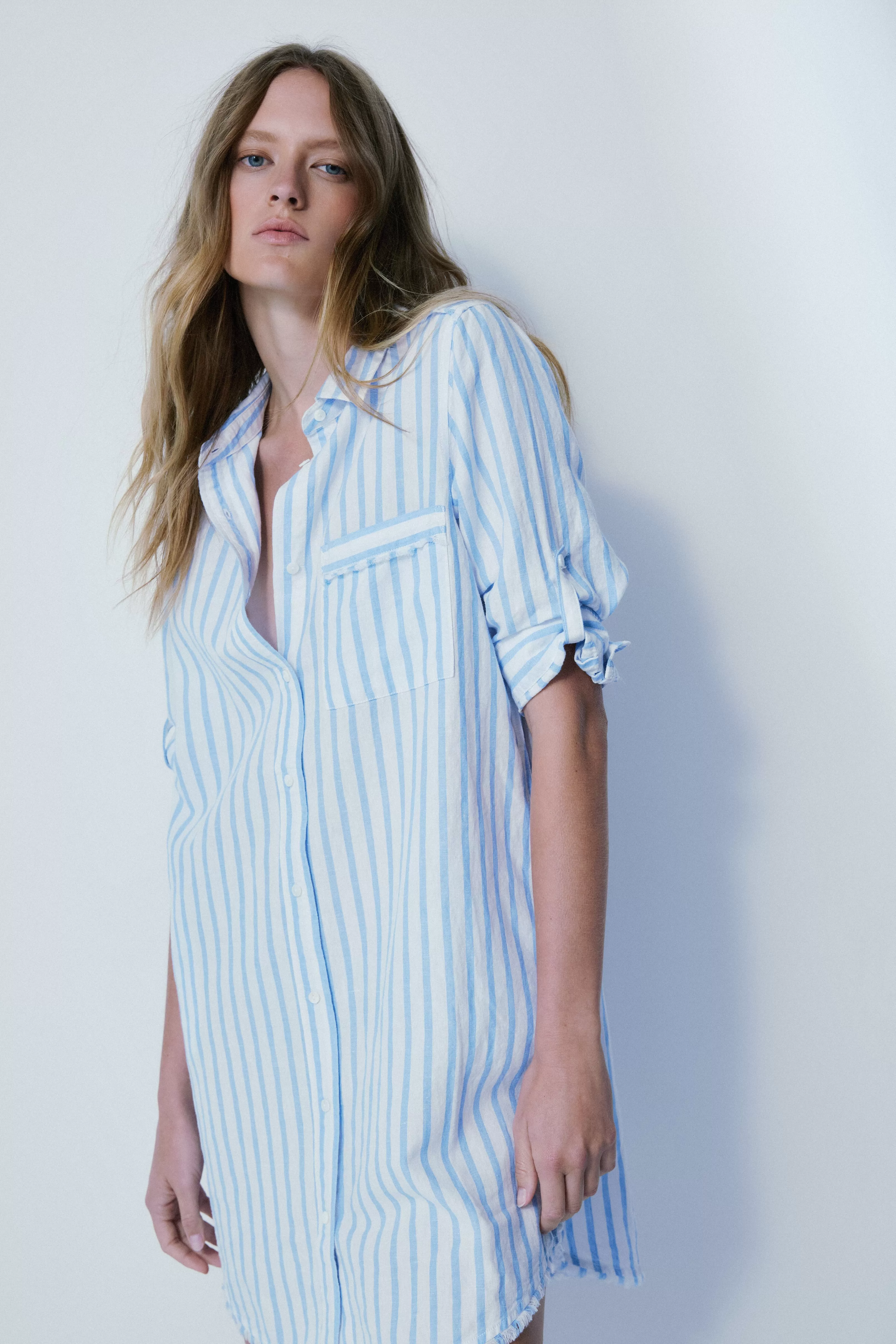 SEA LONG SLEEVE SHIRT DRESS - MELISSA NEPTON