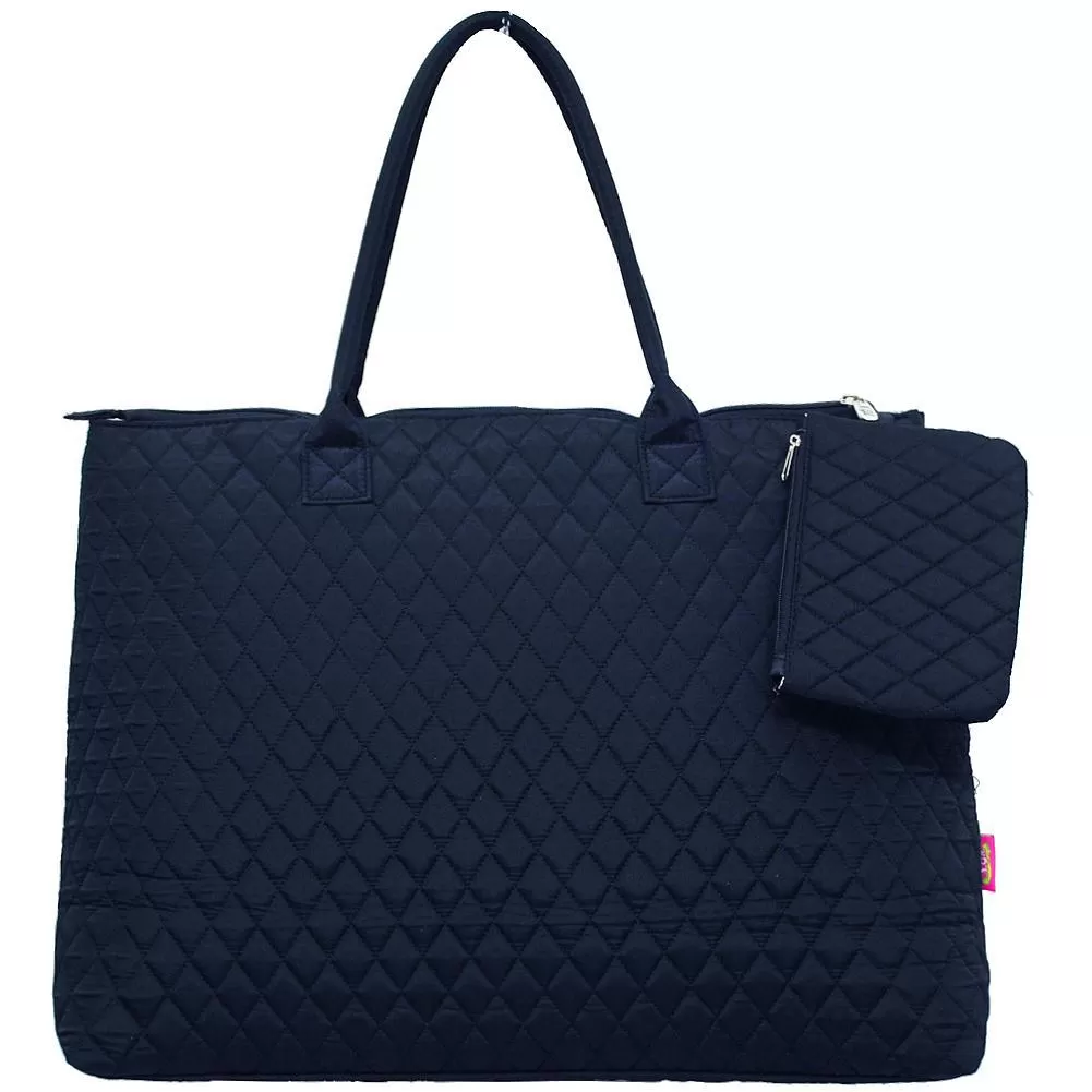 Solid Navy NGIL Quilted Overnight Tote Bag