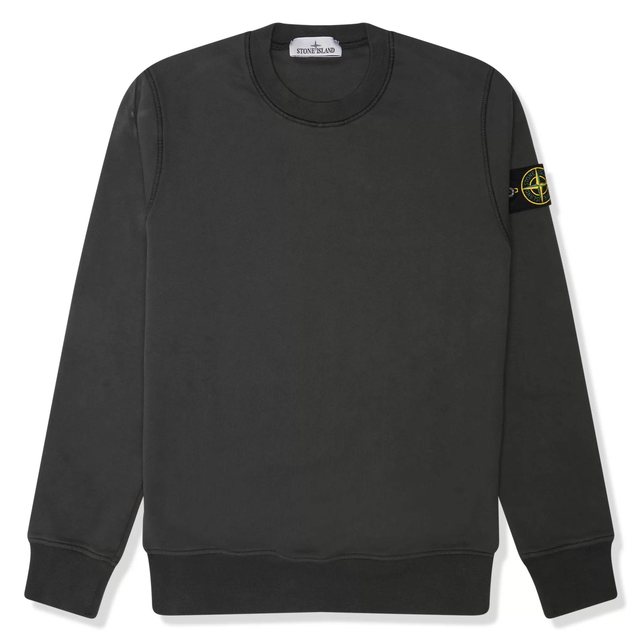 Stone Island Fleece Badge Sleeve Sweatshirt Charcoal