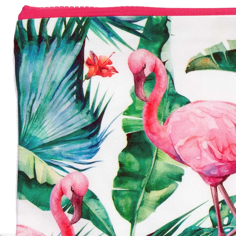 Summer Beach Clutch Floral Flamingos