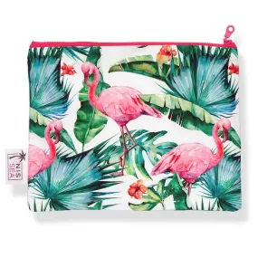 Summer Beach Clutch Floral Flamingos