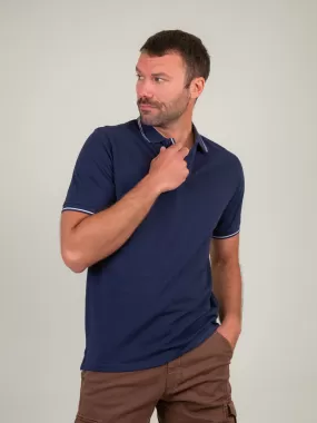 T-SHIRT POLO IN COTONE PIQUET BLU