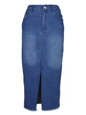 TAIA Jeansrock - Denim blue