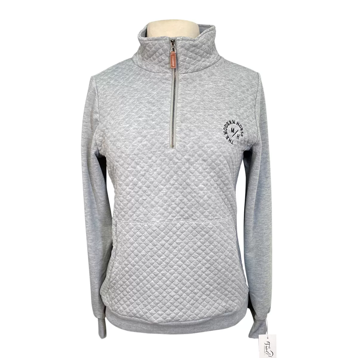 The Modern Horse Quilted 1/4 Zip in Grey - Women's Small