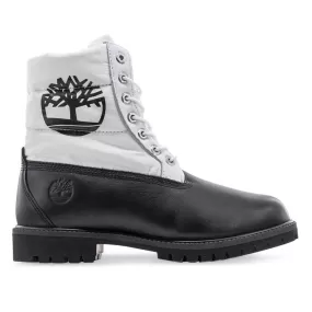 Timberland Premium 6 Inch White Quilt Black Leather Lace Up Mens Boots A2BY4