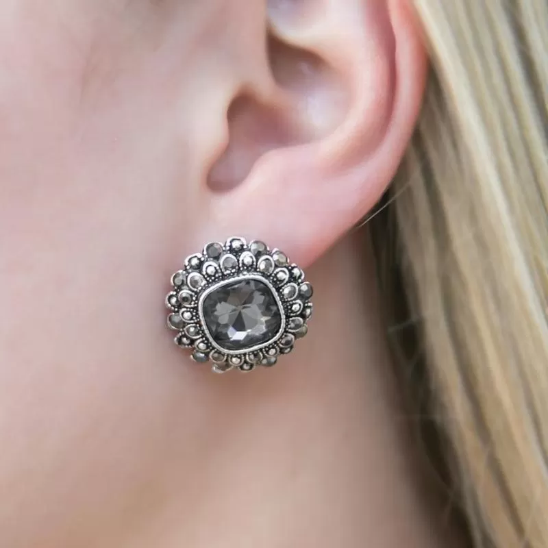 Victory Is Mine Silver Gem Post Earrings