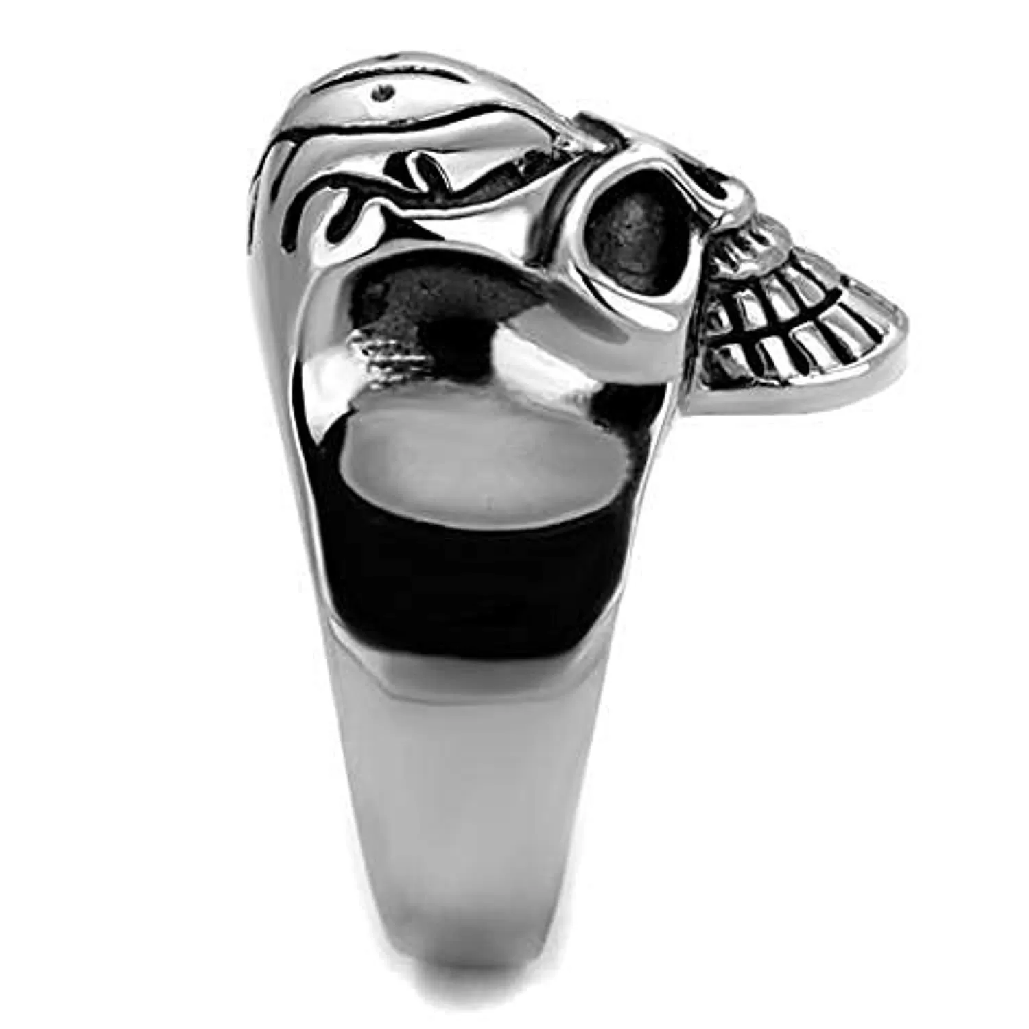 WildKlass Stainless Steel Ring High Polished Men Epoxy Jet