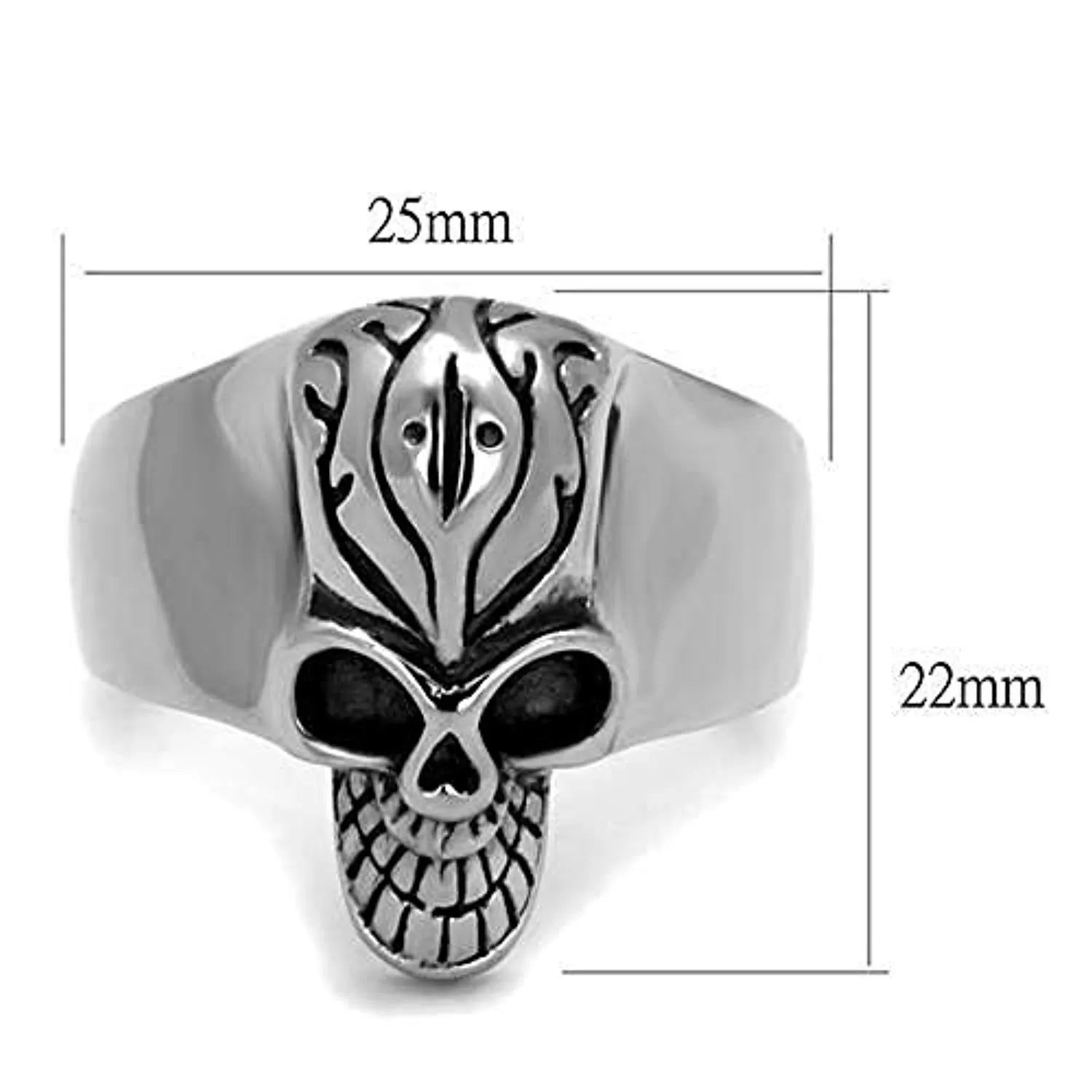 WildKlass Stainless Steel Ring High Polished Men Epoxy Jet