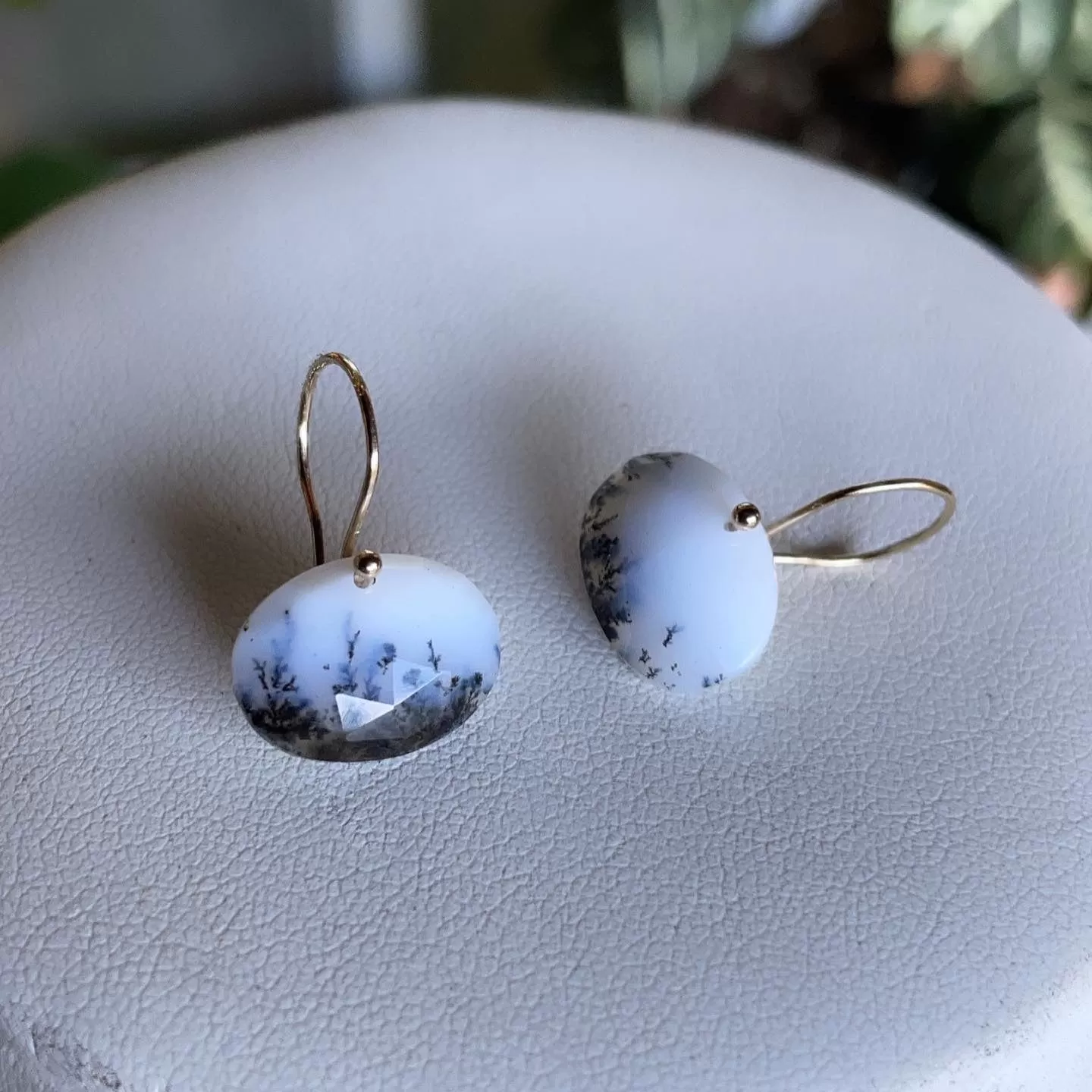 Winter Dendritic Opal earrings