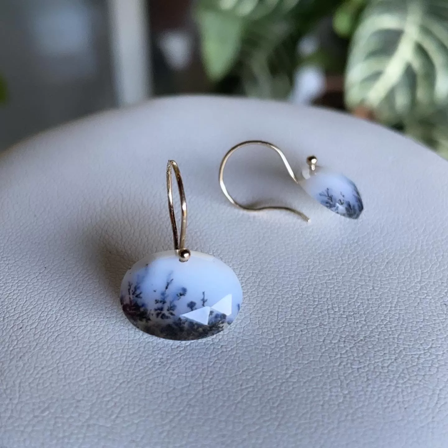 Winter Dendritic Opal earrings