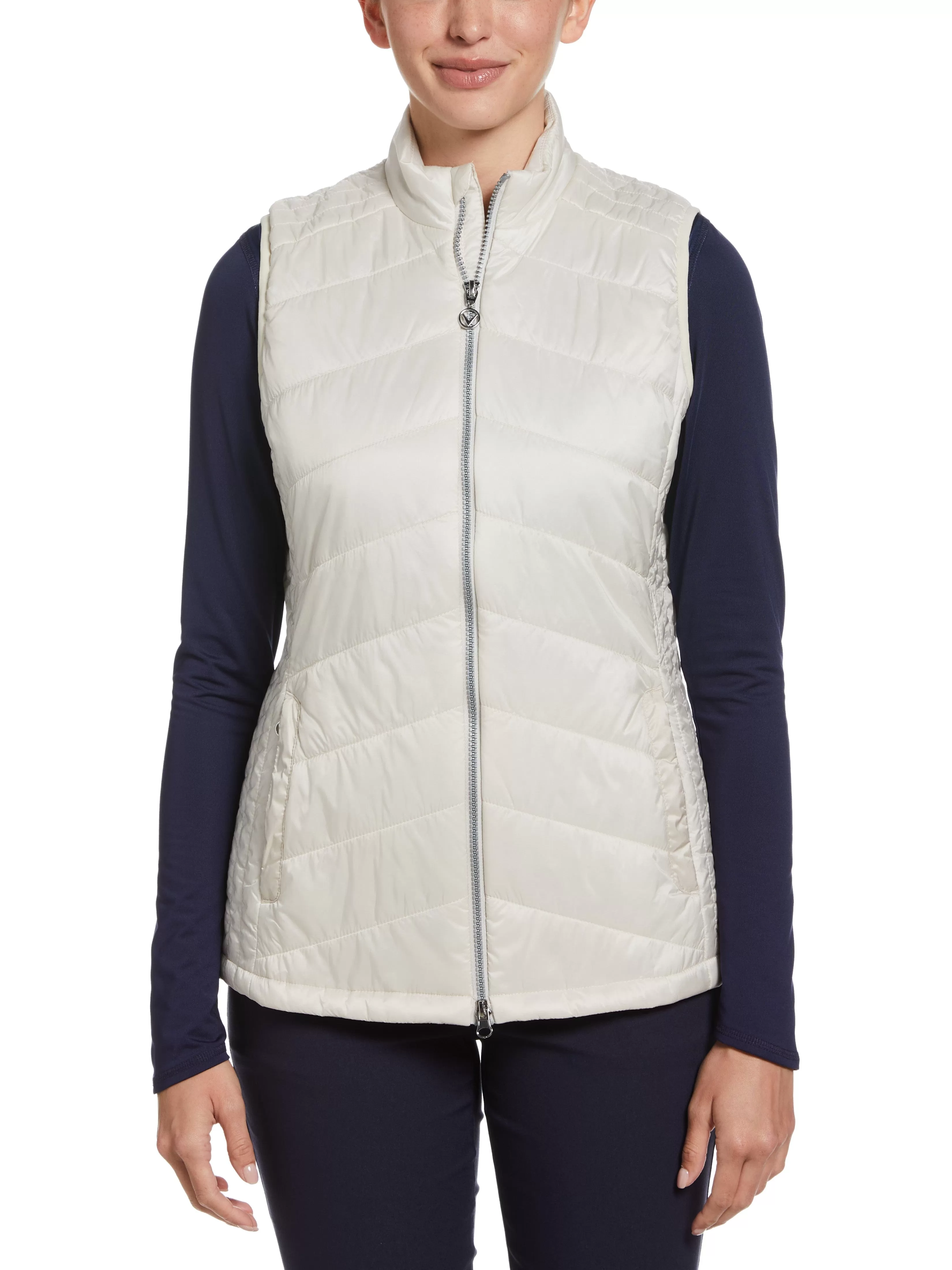 Womens Quilted Golf Vest with Mutli-Directional Stitching