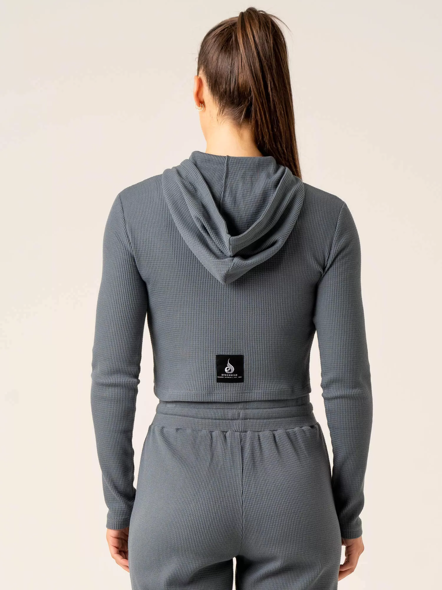 Women's Waffle Lounge Hoodie - Steel Blue